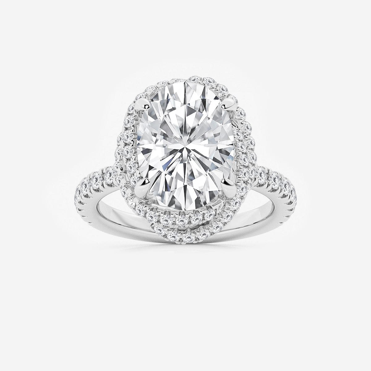 Celestia Oval Diamond Braided Halo Engagement Ring in Platinum - 5.875 CTW