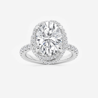 Celestia Oval Diamond Braided Halo Engagement Ring in Platinum - 5.875 CTW