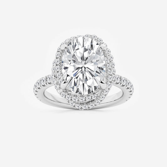 Celestia Oval Diamond Braided Halo Engagement Ring in Platinum - 5.875 CTW