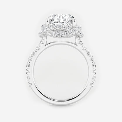 Celestia Oval Diamond Braided Halo Engagement Ring in Platinum - 5.875 CTW