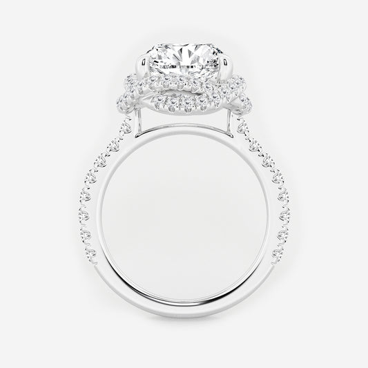 Celestia Oval Diamond Braided Halo Engagement Ring in Platinum - 5.875 CTW