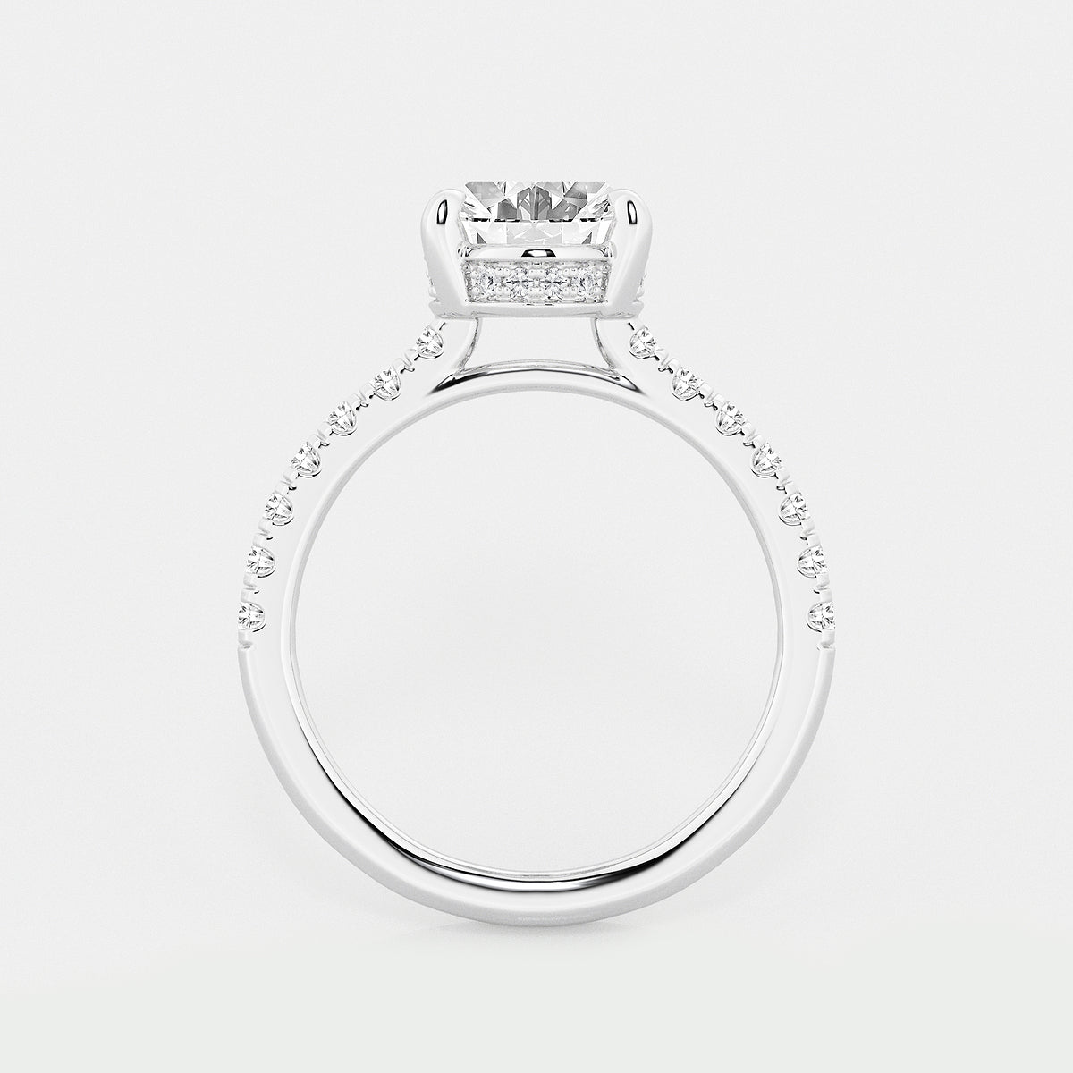 Veil Oval Diamond Hidden Halo Bridal Set in Platinum - 3.75 CTW