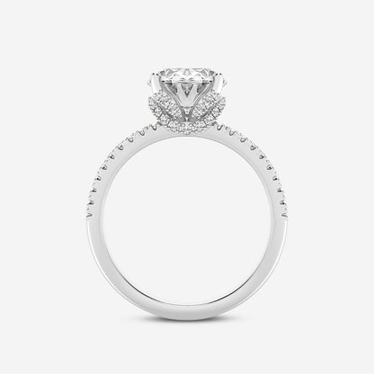 Ovia Oval Diamond Split Shank Hidden Halo Ring