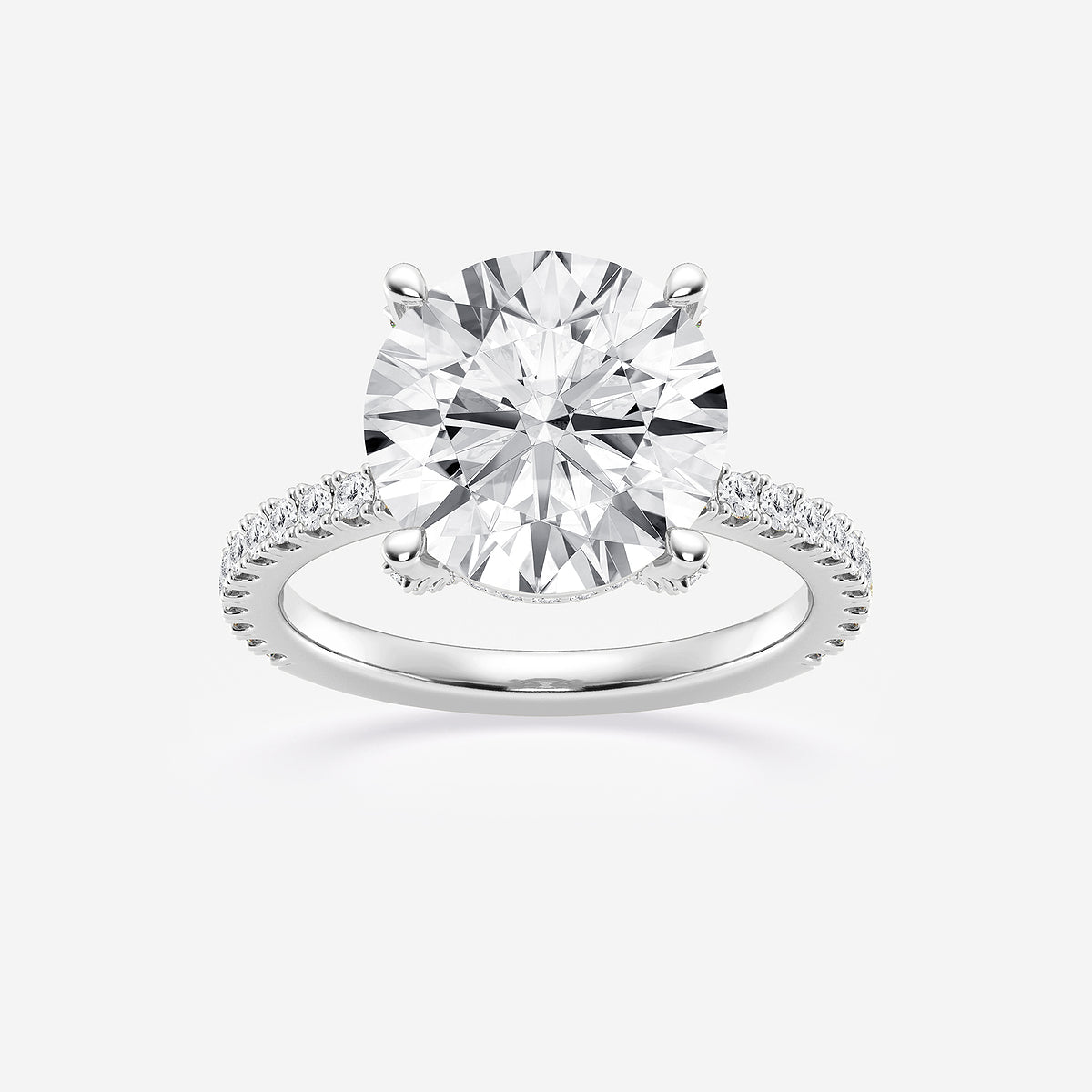 Myra Round Diamond Hidden Halo Engagement Ring in 18K White Gold - 5.4 CTW