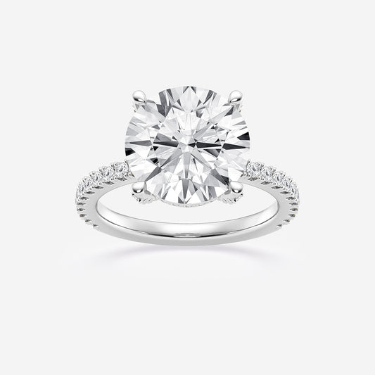 Myra Round Diamond Hidden Halo Engagement Ring in 18K White Gold - 5.4 CTW