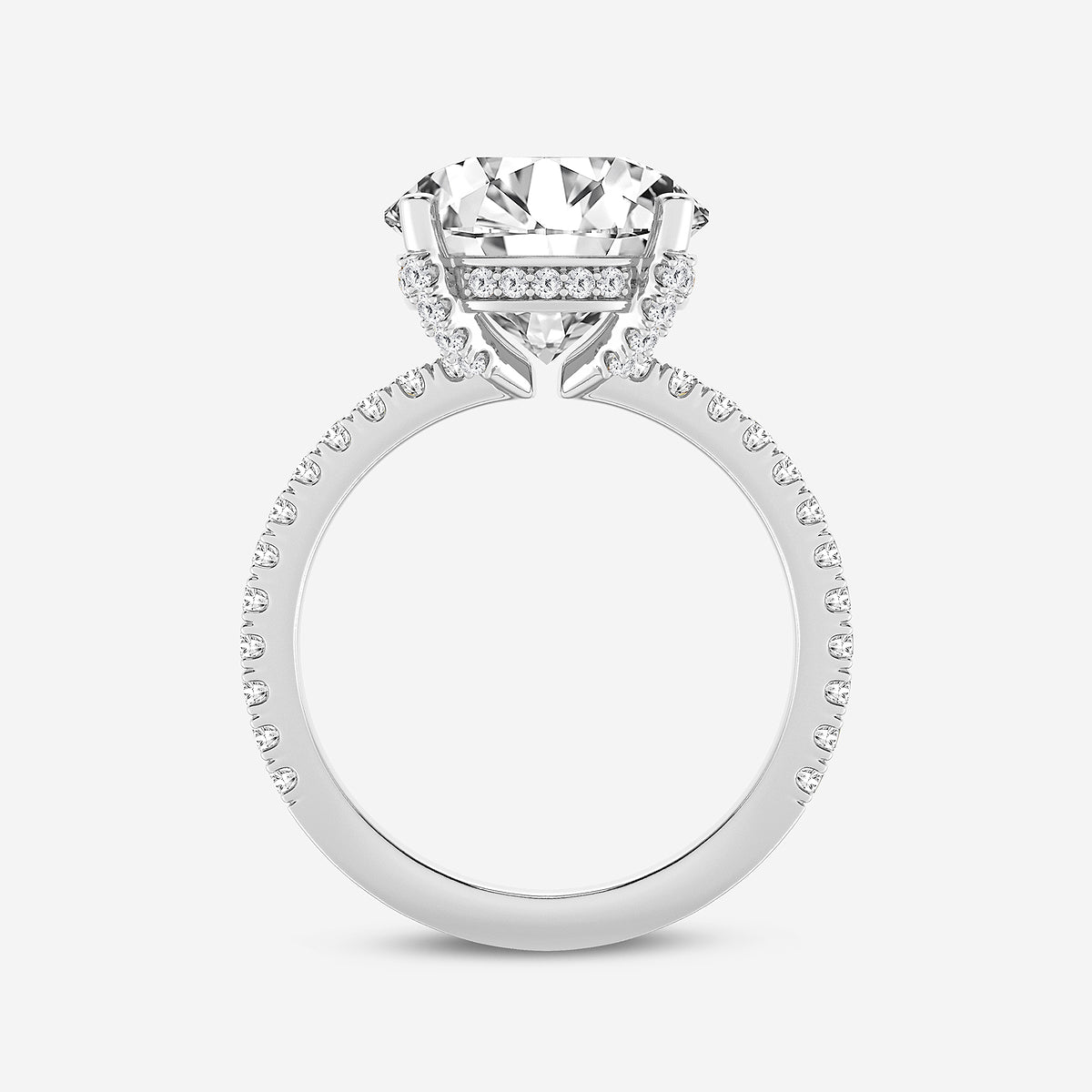 Myra Round Diamond Hidden Halo Engagement Ring in 18K White Gold - 5.4 CTW