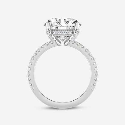Myra Round Diamond Hidden Halo Engagement Ring in 18K White Gold - 5.4 CTW