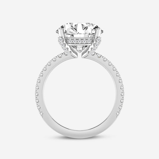 Myra Round Diamond Hidden Halo Engagement Ring in 18K White Gold - 5.4 CTW