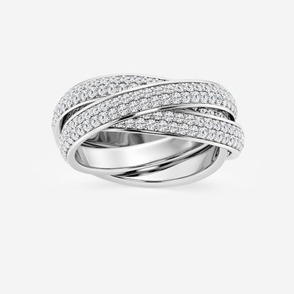 Mary 2 ctw Round Lab Grown Diamond Pave Infinity Eternity Band - 8mm Width    14K White Gold, DE, VS1