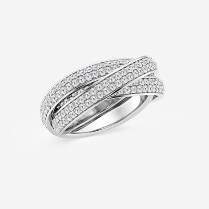 Mary 2 ctw Round Lab Grown Diamond Pave Infinity Eternity Band - 8mm Width    14K White Gold, DE, VS1