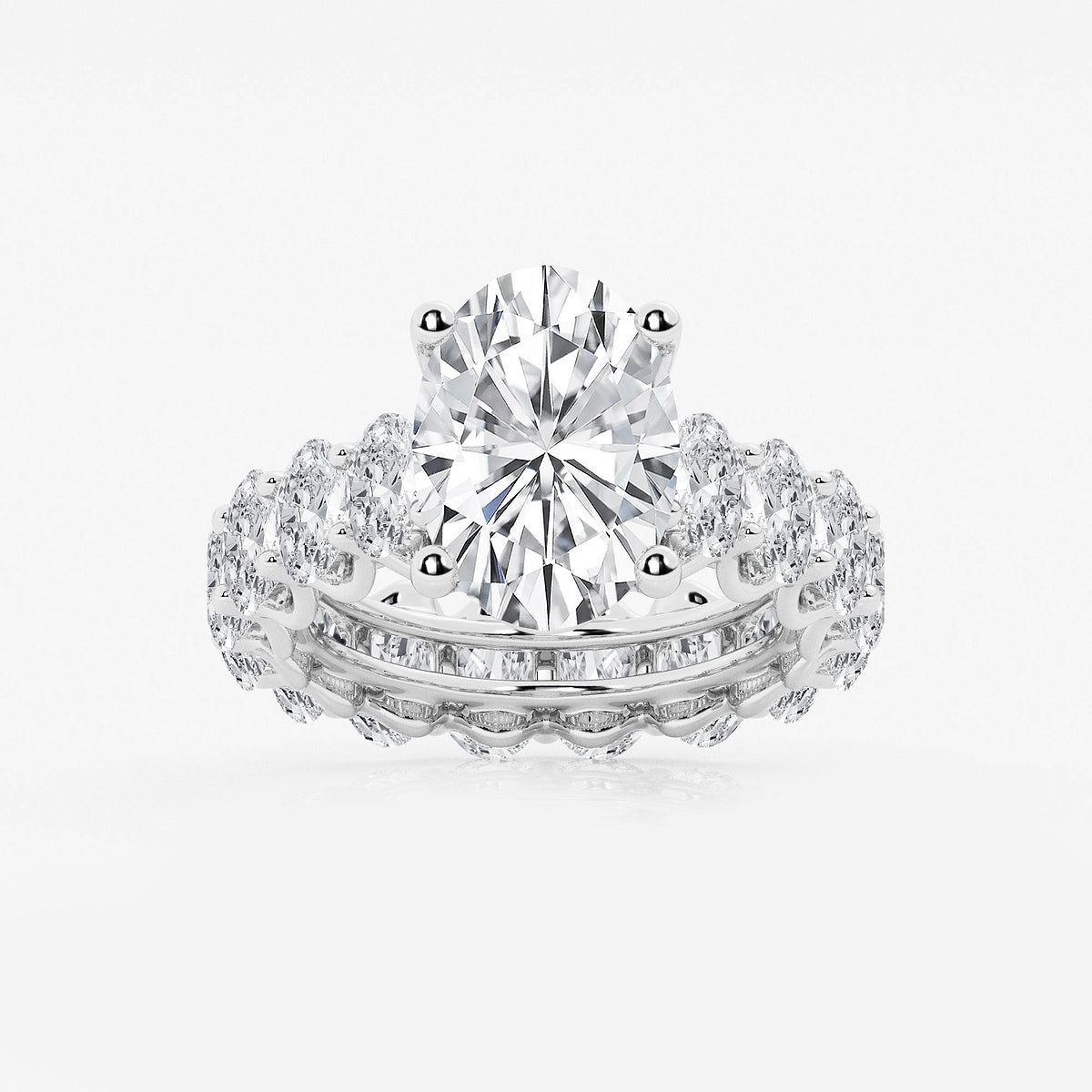 Georgia Oval Diamond Eternity Engagement Ring in 14K White Gold - 10 CTW