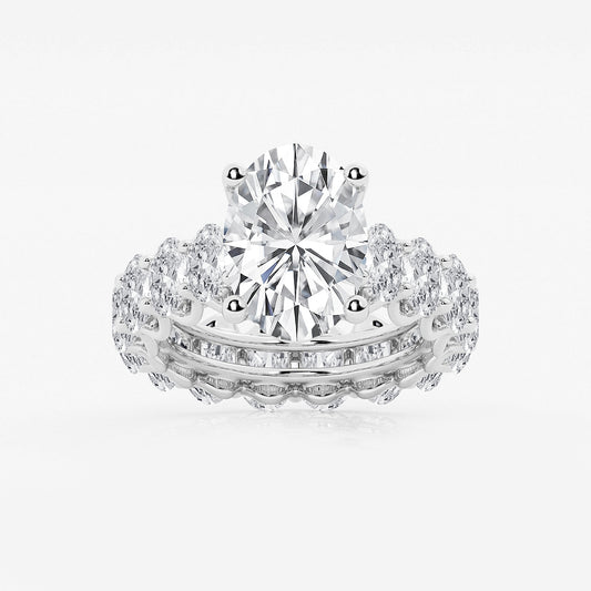 Georgia Oval Diamond Eternity Engagement Ring in 14K White Gold - 10 CTW