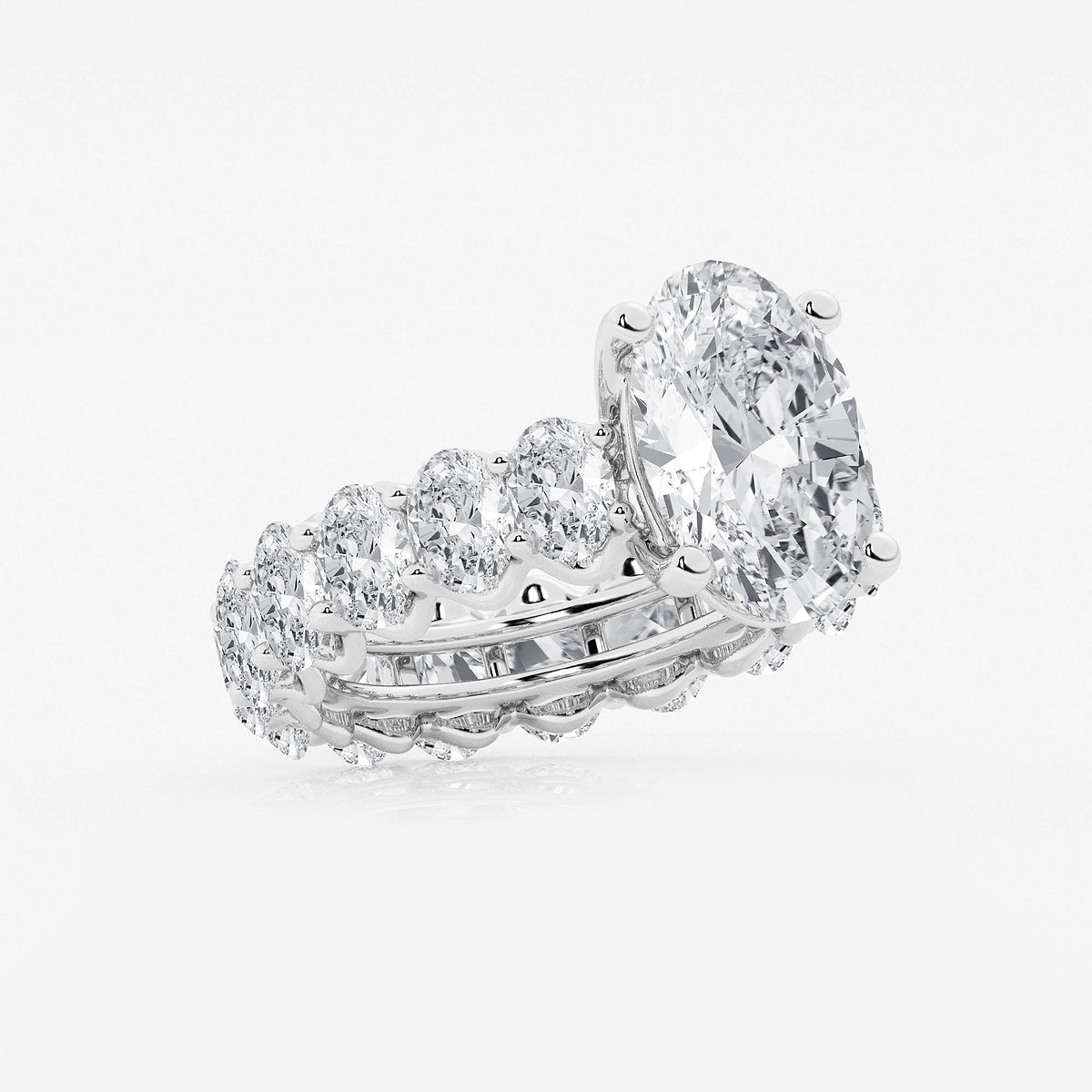 Georgia Oval Diamond Eternity Engagement Ring in 14K White Gold - 10 CTW