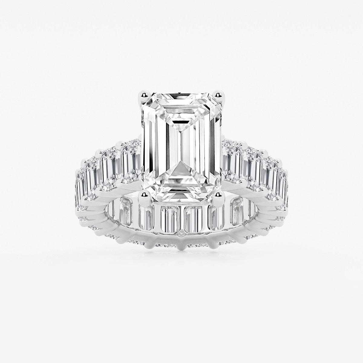Eris Emerald Diamond Eternity Engagement Ring in Platinum - 12.2 CTW