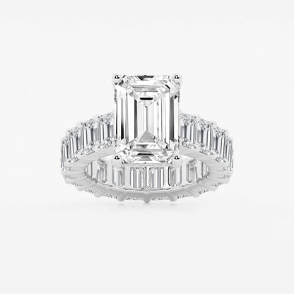 Eris Emerald Diamond Eternity Engagement Ring in Platinum - 12.2 CTW