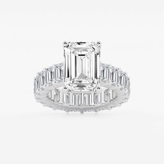 Eris Emerald Diamond Eternity Engagement Ring in Platinum - 12.2 CTW
