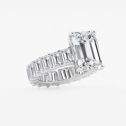 Eris Emerald Diamond Eternity Engagement Ring in Platinum - 12.2 CTW