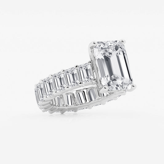 Eris Emerald Diamond Eternity Engagement Ring in Platinum - 12.2 CTW