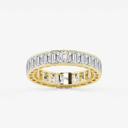 Danielle 3 ctw Emerald Lab Grown Diamond Half Bezel Eternity Band - 4.2mm Width    14K Yellow Gold, DE, VS1