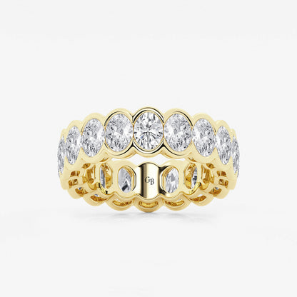 Noa 5 ctw Oval Lab Grown Diamond Half Bezel Eternity Band - 6.7mm Width    14K Yellow Gold, DE, VS1