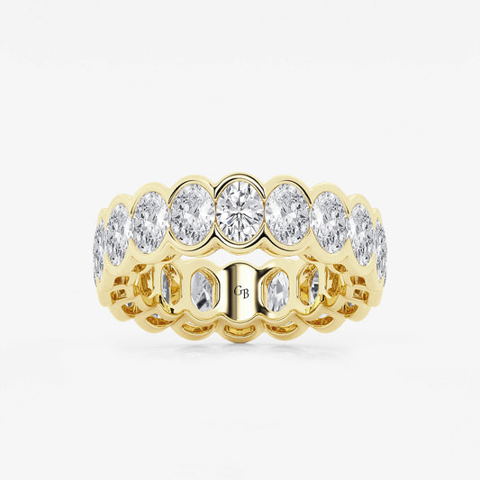 Noa 5 ctw Oval Lab Grown Diamond Half Bezel Eternity Band - 6.7mm Width    14K Yellow Gold, DE, VS1