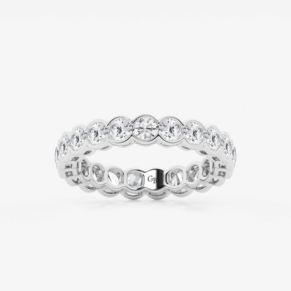 Morgan 2 ctw Round Lab Grown Diamond Half Bezel Eternity Band - 3.6mm Width    14K White Gold, DE, VS1