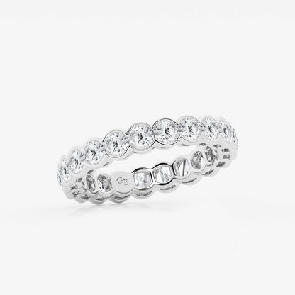 Morgan 2 ctw Round Lab Grown Diamond Half Bezel Eternity Band - 3.6mm Width    14K White Gold, DE, VS1