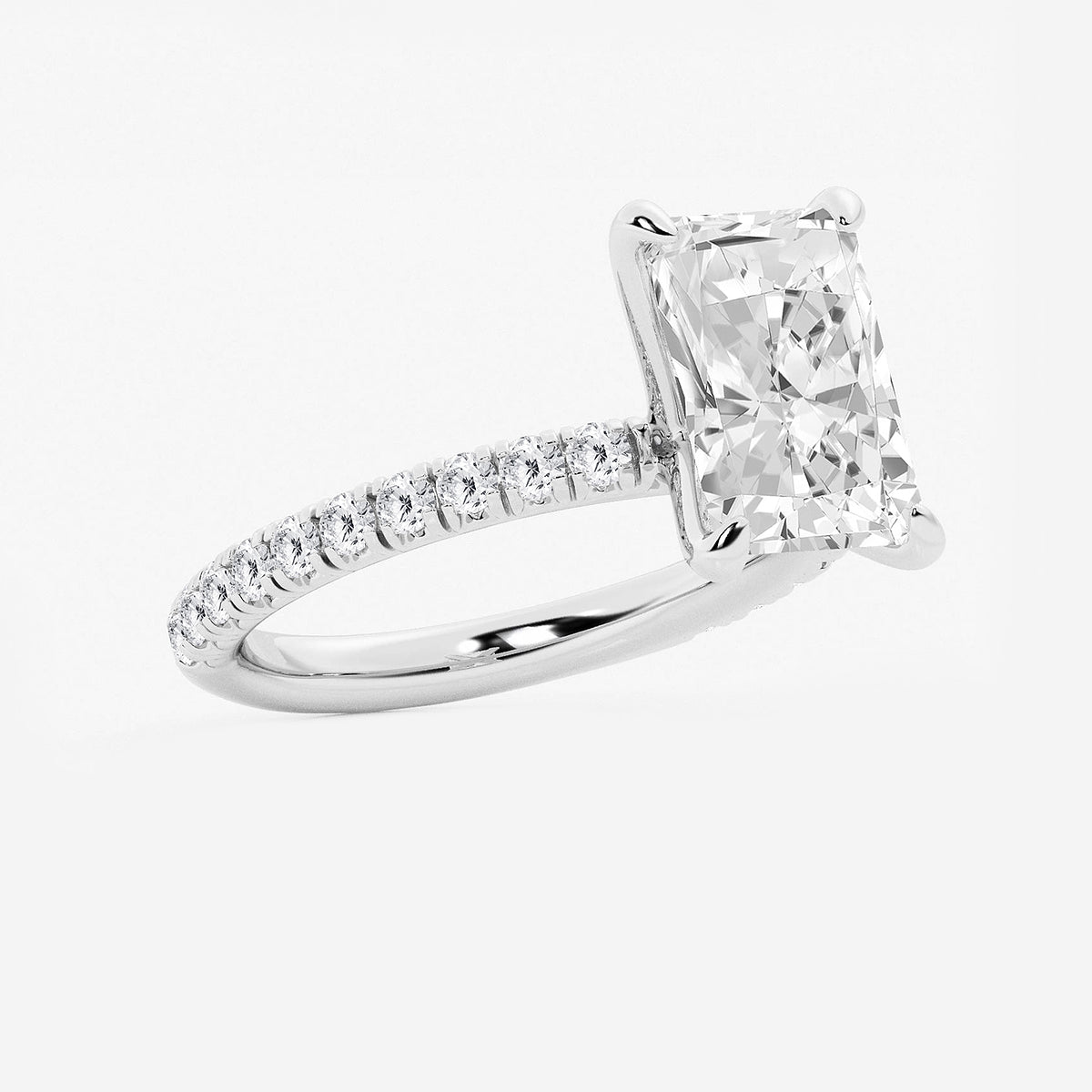 Simone Radiant Diamond Side Stone Engagement Ring