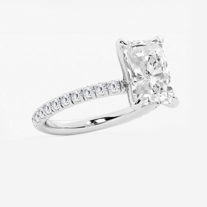 Simone Radiant Diamond Side Stone Engagement Ring