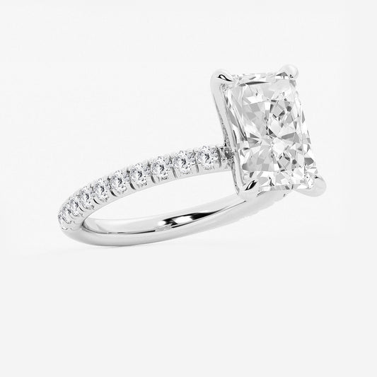Simone Radiant Diamond Side Stone Engagement Ring