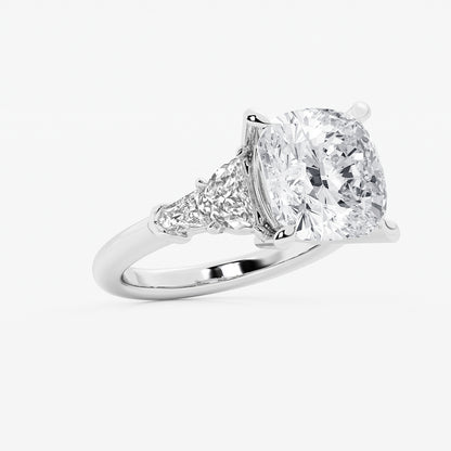 Tessa 8 1/3 ctw Cushion Lab Grown Diamond Side Stone Engagement Ring