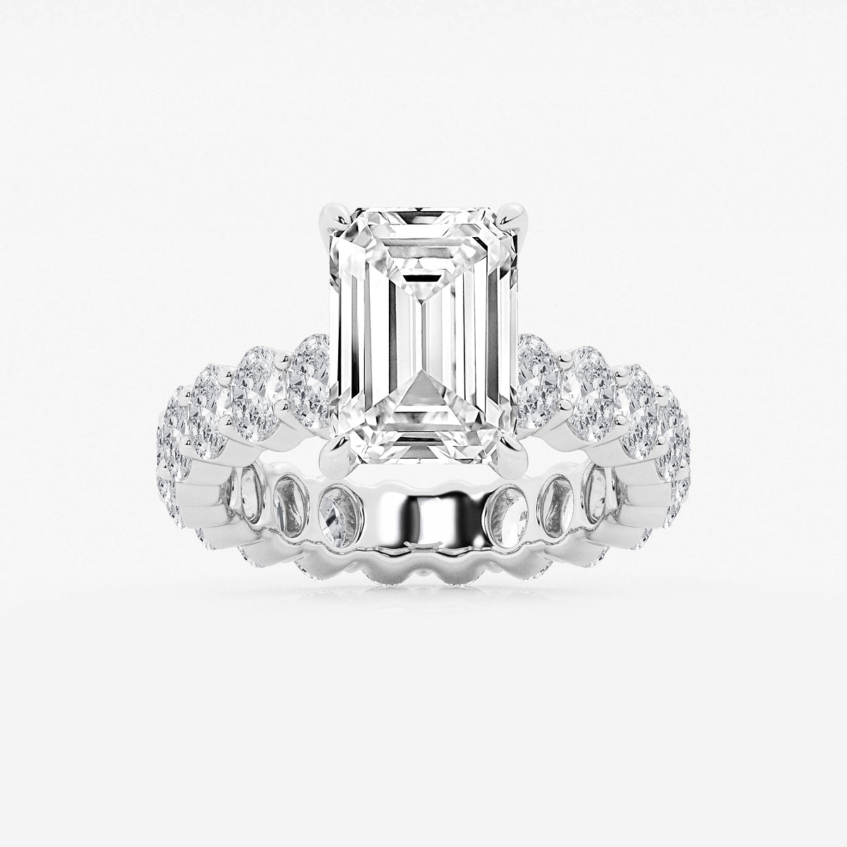 Elsie Emerald Diamond Eternity Engagement Ring in Platinum - 7.33 CTW