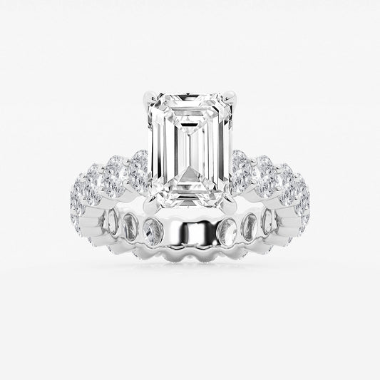 Elsie Emerald Diamond Eternity Engagement Ring in Platinum - 7.33 CTW