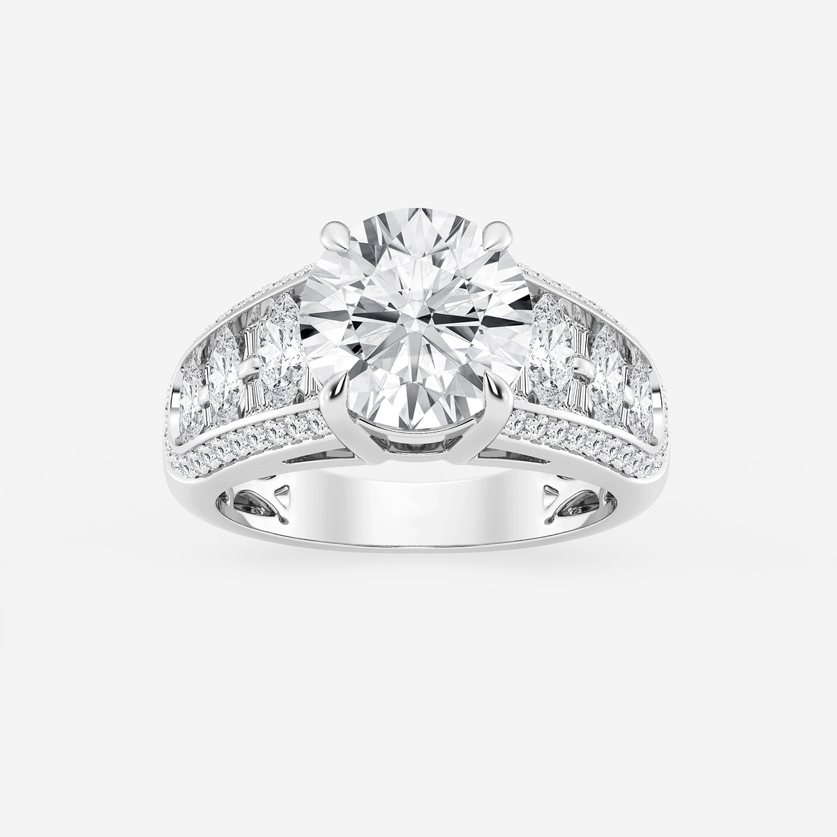Diamond ring with a white background