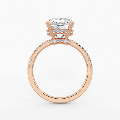 Callista Oval Diamond Side Stone Engagement Ring in 14K Rose Gold - 3.33 CTW