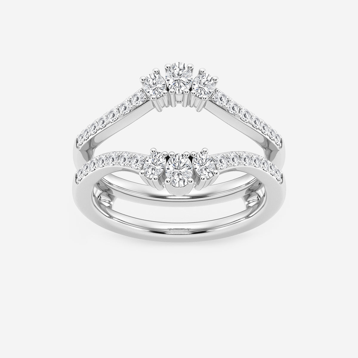 Jayleen 1/2 ctw Oval Lab Grown Diamond Ring Enhancer    14K White Gold, DE, VS1