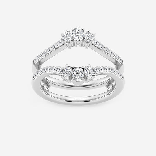 Jayleen 1/2 ctw Oval Lab Grown Diamond Ring Enhancer    14K White Gold, DE, VS1