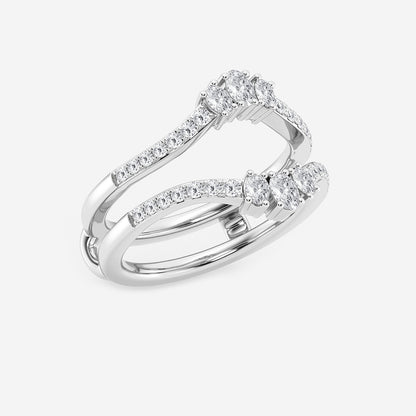 Jayleen 1/2 ctw Oval Lab Grown Diamond Ring Enhancer    14K White Gold, DE, VS1