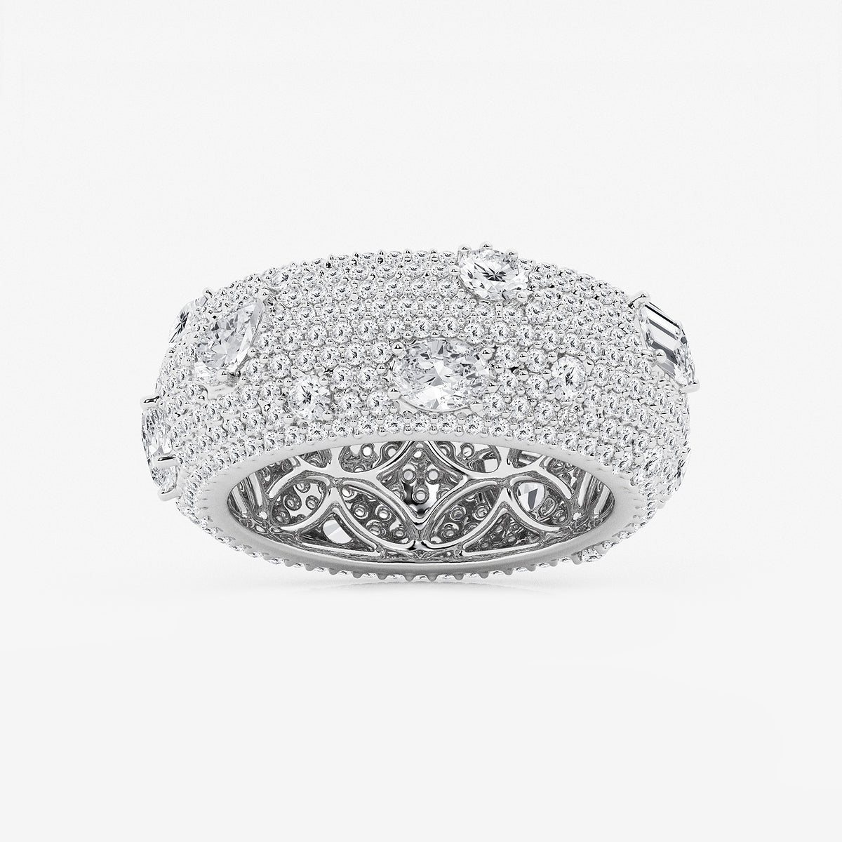 Astrid 3 3/4 ctw Multi-Shape Lab Grown Diamond Pave Scatter Eternity Band