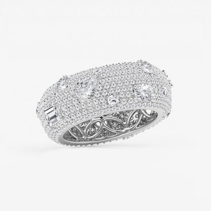 Astrid 3 3/4 ctw Multi-Shape Lab Grown Diamond Pave Scatter Eternity Band