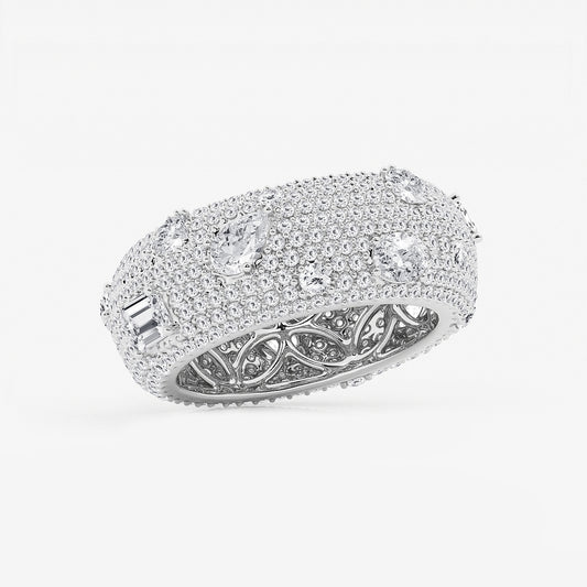 Astrid 3 3/4 ctw Multi-Shape Lab Grown Diamond Pave Scatter Eternity Band