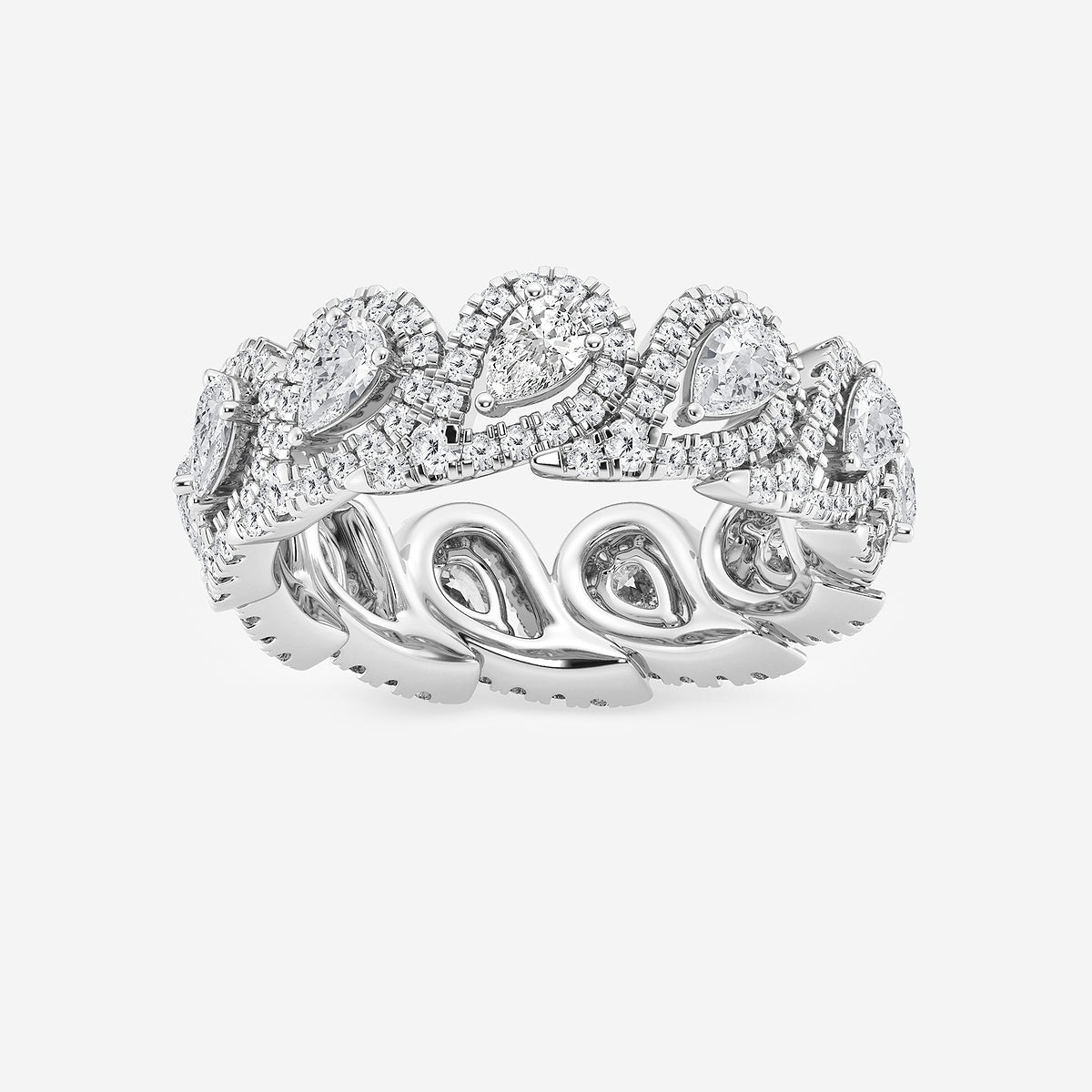 Mercy 2 ctw Pear Lab Grown Diamond Halo Eternity Band