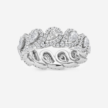 Mercy 2 ctw Pear Lab Grown Diamond Halo Eternity Band