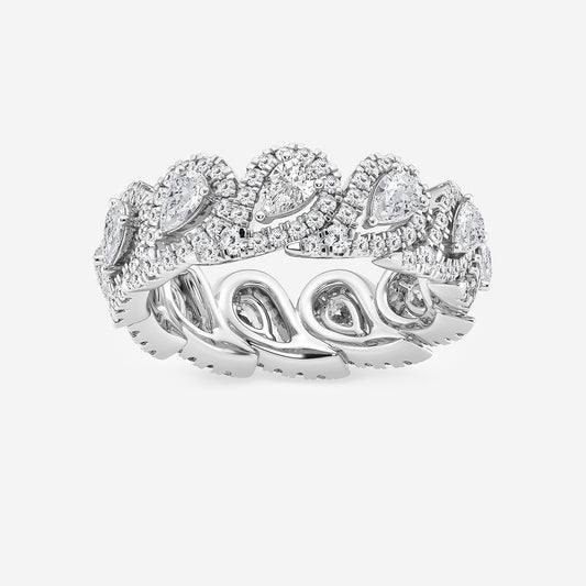 Mercy 2 ctw Pear Lab Grown Diamond Halo Eternity Band