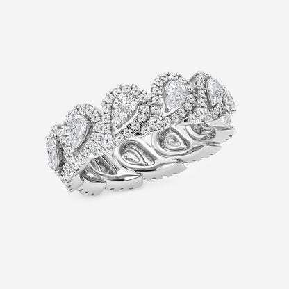 Mercy 2 ctw Pear Lab Grown Diamond Halo Eternity Band