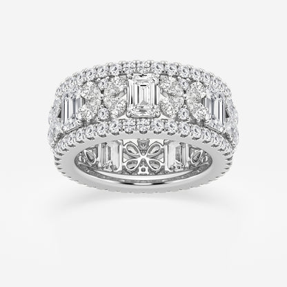 Ashlyn 6 ctw Multi-Shape Lab Grown Diamond Butterfly and Emerald Eternity Band