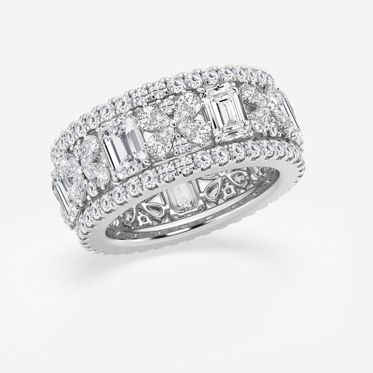 Ashlyn 6 ctw Multi-Shape Lab Grown Diamond Butterfly and Emerald Eternity Band