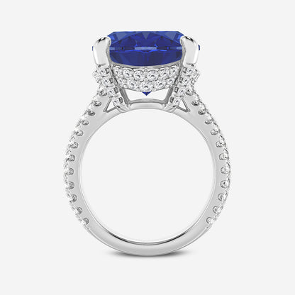 Dahlia Oval Sapphire Hidden Halo Ring