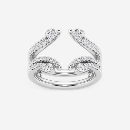 Logan 1/2 ctw Round Lab Grown Diamond Two Row Ring Enhancer    14K White Gold, DE, VS1