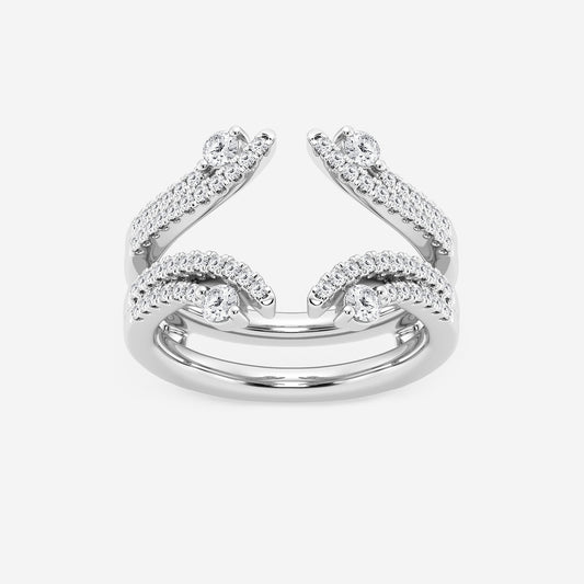 Logan 1/2 ctw Round Lab Grown Diamond Two Row Ring Enhancer    14K White Gold, DE, VS1